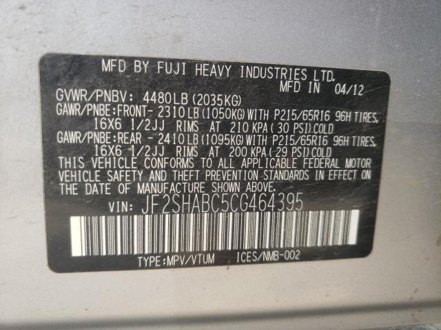 Photo 10 from auction – 2012 SUBARU FORESTER 2 with VIN JF2SHABC5CG464395