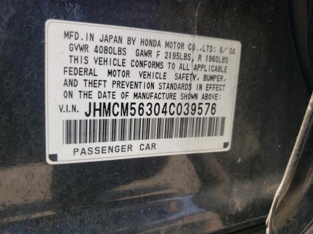 Photo 10 from auction – 2004 HONDA ACCORD LX with VIN JHMCM56304C039576
