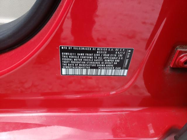 Photo 10 from auction – 2012 VOLKSWAGEN JETTA SE with VIN 3VWDP7AJXCM457765