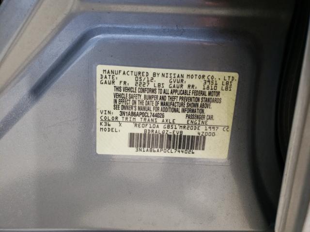 Photo 10 from auction – 2012 NISSAN SENTRA 2.0 with VIN 3N1AB6AP0CL744026