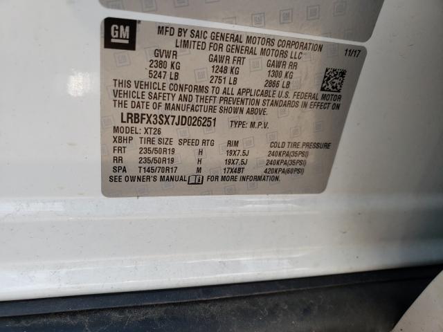 Photo 10 from auction – 2018 BUICK ENVISION P with VIN LRBFX3SX7JD026251