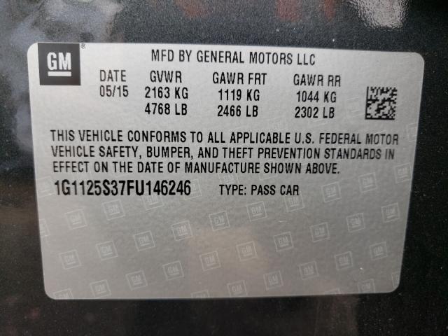 Photo 10 from auction – 2015 CHEVROLET IMPALA LT with VIN 1G1125S37FU146246