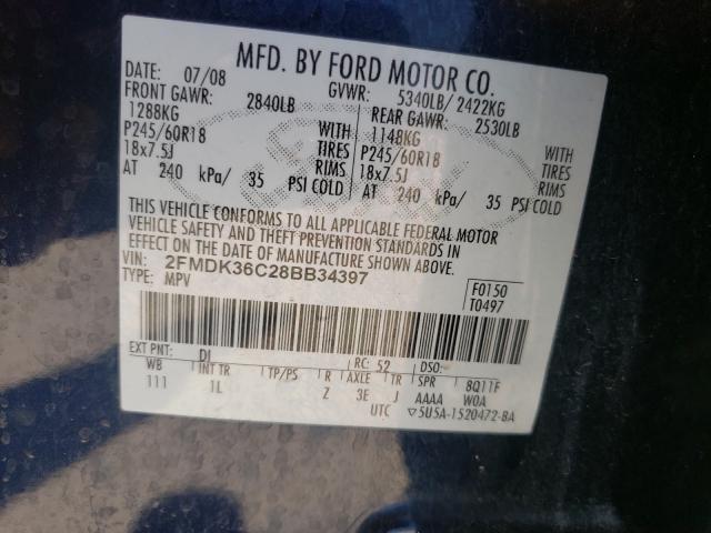 Photo 10 from auction – 2008 FORD EDGE SE with VIN 2FMDK36C28BB34397