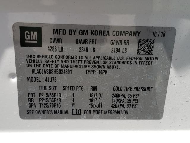 Photo 10 from auction – 2017 BUICK ENCORE PRE with VIN KL4CJASB8HB034891