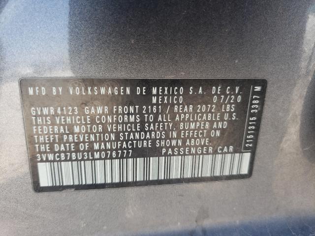 Photo 10 from auction – 2020 VOLKSWAGEN JETTA S with VIN 3VWCB7BU3LM076777