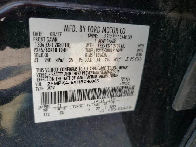 Photo 10 from auction – 2017 FORD EDGE SEL with VIN 2FMPK4J9XHBC46086