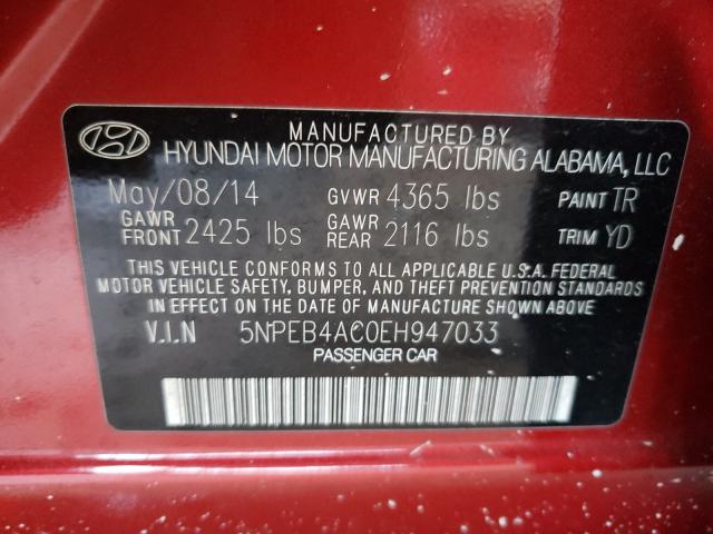Photo 10 from auction – 2014 HYUNDAI SONATA GLS with VIN 5NPEB4AC0EH947033