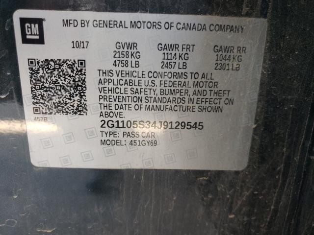 Photo 10 from auction – 2018 CHEVROLET IMPALA LT with VIN 2G1105S34J9129545