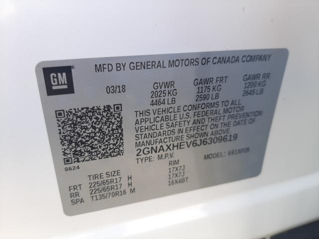 Photo 10 from auction – 2018 CHEVROLET EQUINOX LS with VIN 2GNAXHEV6J6309619
