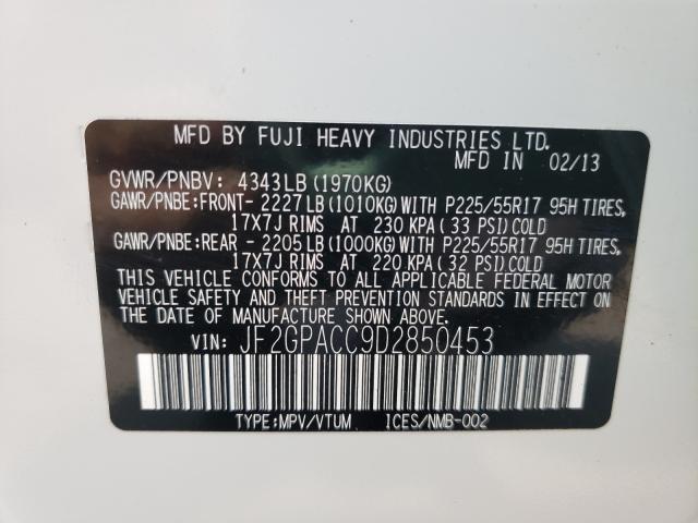 Photo 10 from auction – 2013 SUBARU XV CROSSTR with VIN JF2GPACC9D2850453