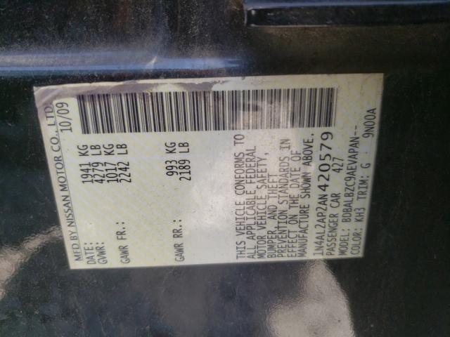 Photo 10 from auction – 2010 NISSAN ALTIMA BAS with VIN 1N4AL2AP2AN420579