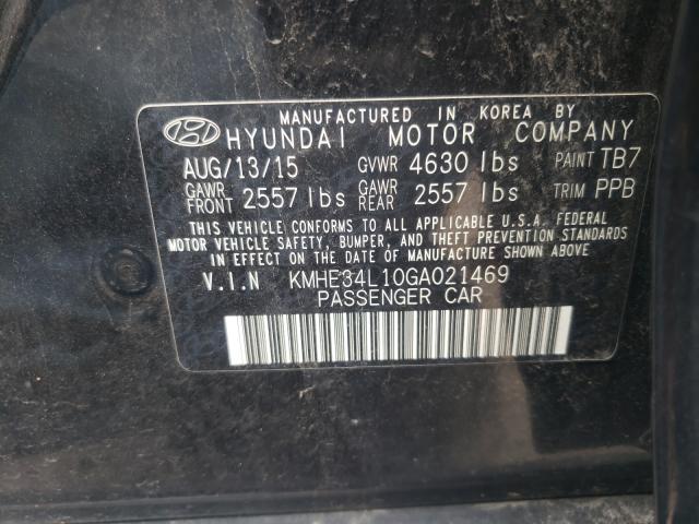 Photo 10 from auction – 2016 HYUNDAI SONATA HYB with VIN KMHE34L10GA021469