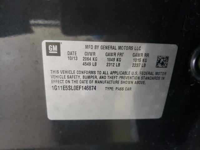 CHEVROLET MALIBU 2LT 2014 with VIN 1G11E5SL0EF146874 - Photo from auction