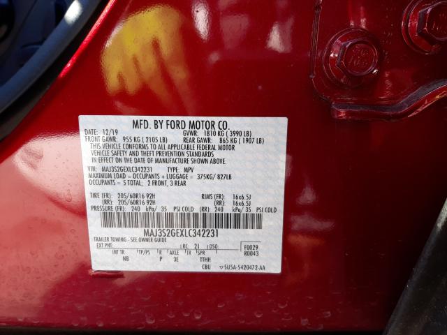 Photo 10 from auction – 2020 FORD ECOSPORT S with VIN MAJ3S2GEXLC342231