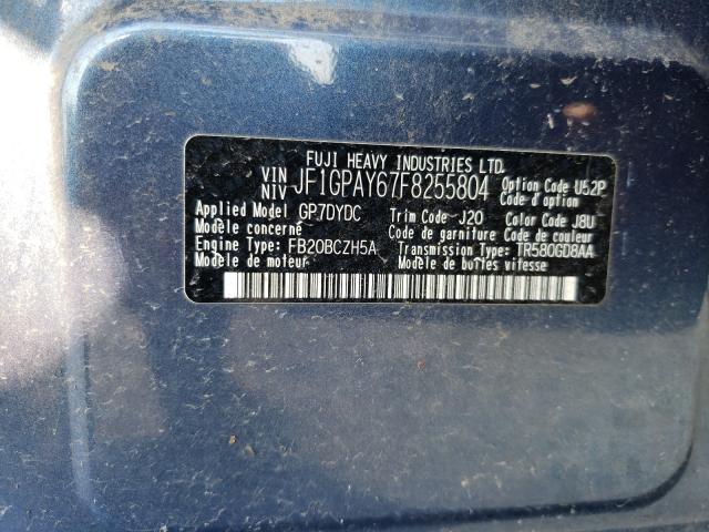 Photo 10 from auction – 2015 SUBARU IMPREZA SP with VIN JF1GPAY67F8255804