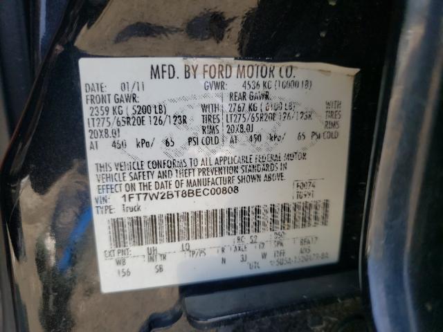 Photo 10 from auction – 2011 FORD F250 SUPER with VIN 1FT7W2BT8BEC00808