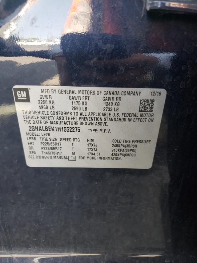 Photo 10 from auction – 2017 CHEVROLET EQUINOX LS with VIN 2GNALBEK1H1552275