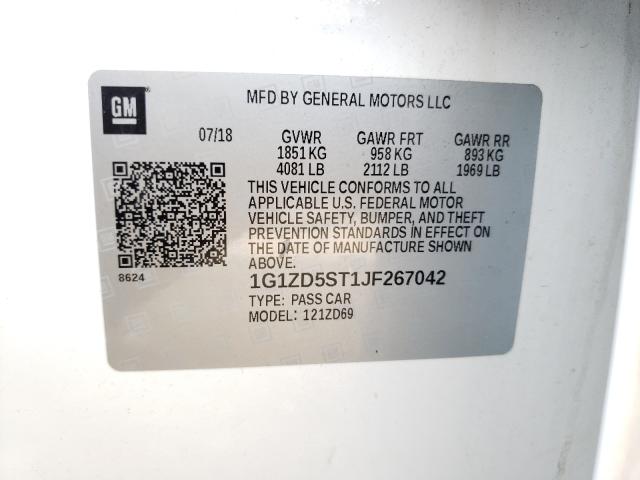Photo 10 from auction – 2018 CHEVROLET MALIBU LT with VIN 1G1ZD5ST1JF267042