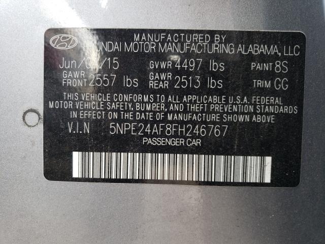 Photo 10 from auction – 2015 HYUNDAI SONATA SE with VIN 5NPE24AF8FH246767