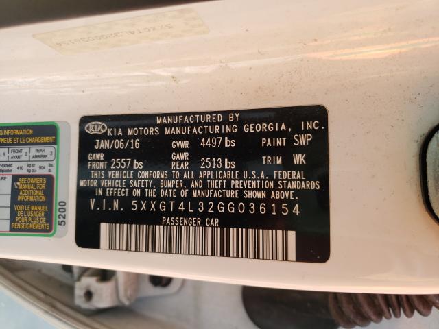 Photo 10 from auction – 2016 KIA OPTIMA LX with VIN 5XXGT4L32GG036154