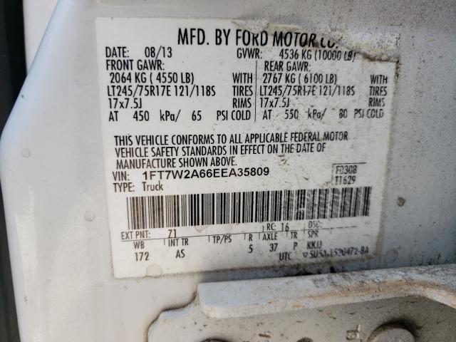 Photo 10 from auction – 2014 FORD F250 SUPER with VIN 1FT7W2A66EEA35809