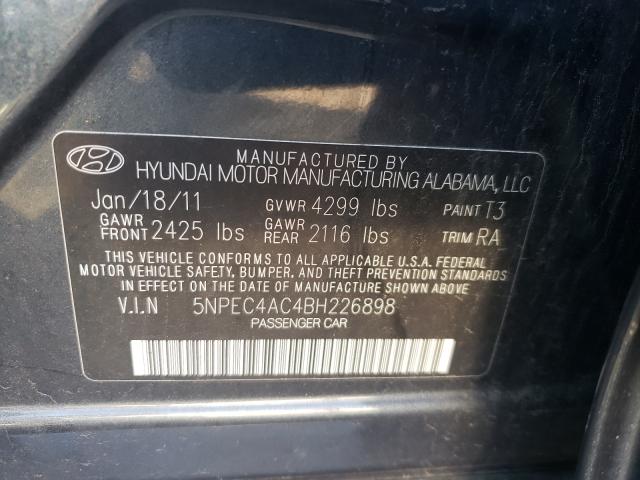 Photo 10 from auction – 2011 HYUNDAI SONATA with VIN 5NPEC4AC4BH226898