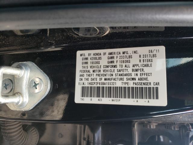 Photo 10 from auction – 2011 HONDA ACCORD SE with VIN 1HGCP2F65BA155321
