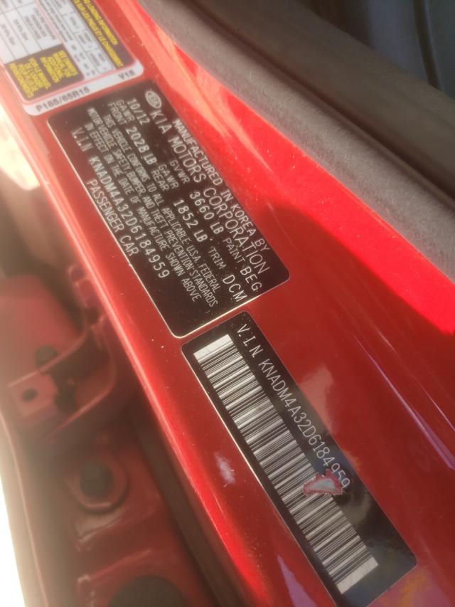 Photo 10 from auction – 2013 KIA RIO LX with VIN KNADM4A32D6184959