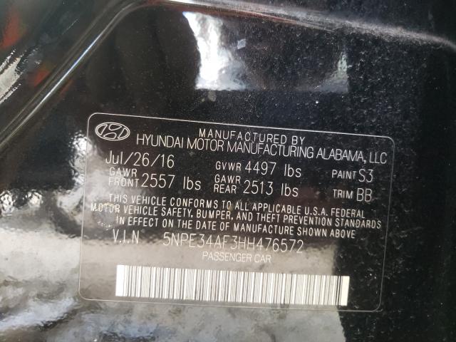 Photo 10 from auction – 2017 HYUNDAI SONATA SPO with VIN 5NPE34AF3HH476572