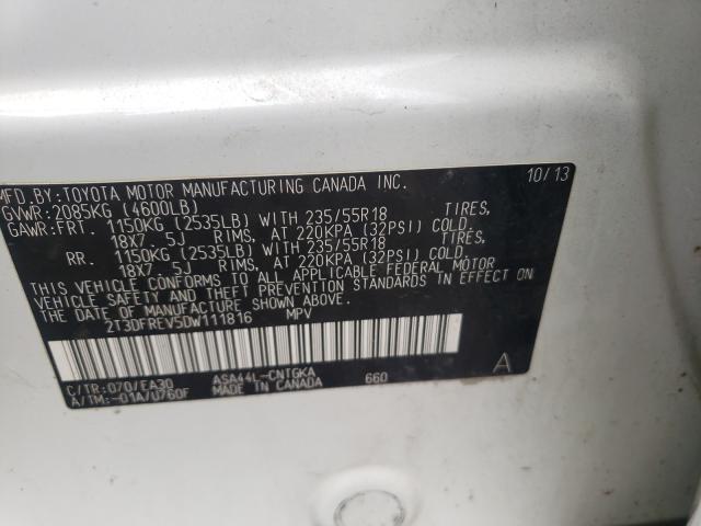 Photo 10 from auction – 2013 TOYOTA RAV4 LIMIT with VIN 2T3DFREV5DW111816