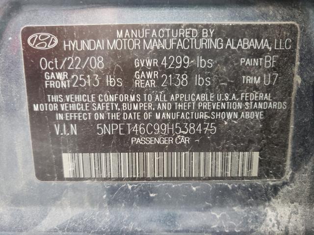 Photo 10 from auction – 2009 HYUNDAI SONATA GLS with VIN 5NPET46C99H538475