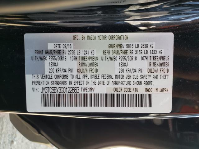 Photo 10 from auction – 2016 MAZDA CX-9 TOURI with VIN JM3TCBBY3G0122663