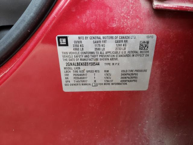 Photo 10 from auction – 2014 CHEVROLET EQUINOX LT with VIN 2GNALBEK6E6158544