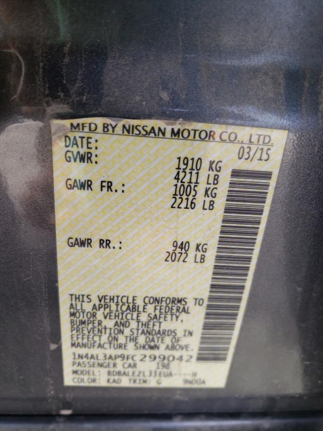 Photo 10 from auction – 2015 NISSAN ALTIMA 2.5 with VIN 1N4AL3AP9FC299042