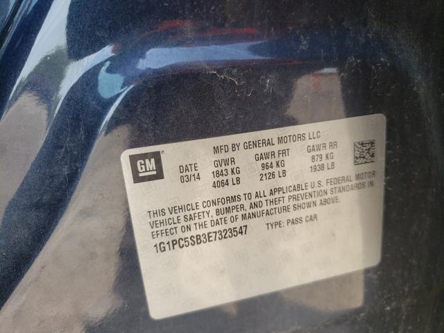 Photo 10 from auction – 2014 CHEVROLET CRUZE LT with VIN 1G1PC5SB3E7323547
