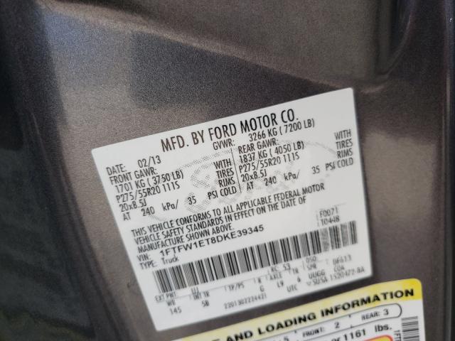 Photo 10 from auction – 2013 FORD F150 SUPER with VIN 1FTFW1ET8DKE39345
