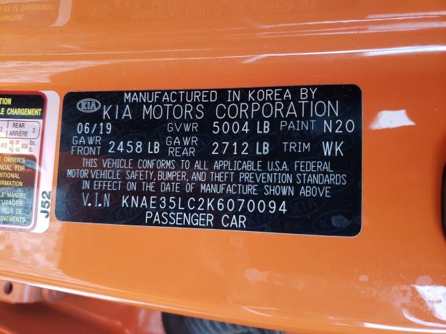 Photo 10 from auction – 2019 KIA STINGER GT with VIN KNAE35LC2K6070094