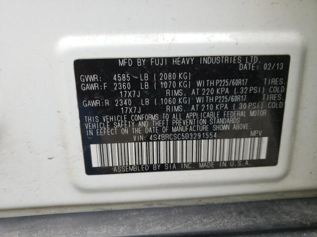 Photo 10 from auction – 2013 SUBARU OUTBACK 2. with VIN 4S4BRCSC5D3291554