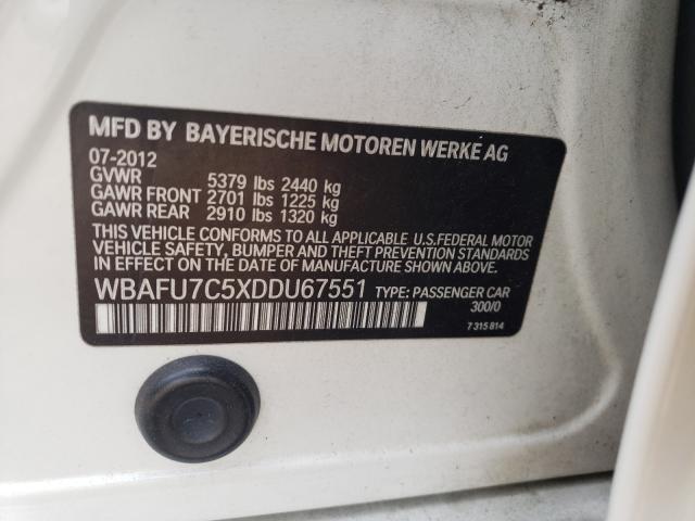 Photo 10 from auction – 2013 BMW 535 XI with VIN WBAFU7C5XDDU67551