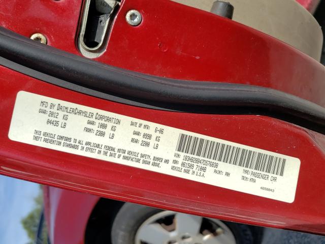 Photo 10 from auction – 2007 DODGE CALIBER with VIN 1B3HB28B47D576838