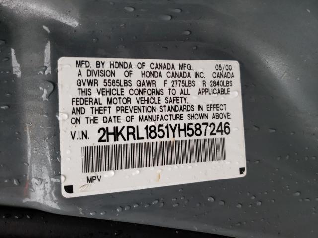 Photo 10 from auction – 2000 HONDA ODYSSEY with VIN 2HKRL1851YH587246