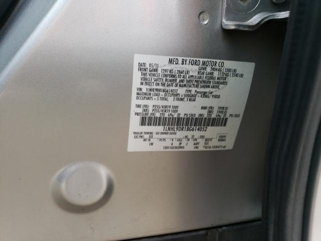 Photo 10 from auction – 2011 LINCOLN MKS with VIN 1LNHL9DR1BG614052