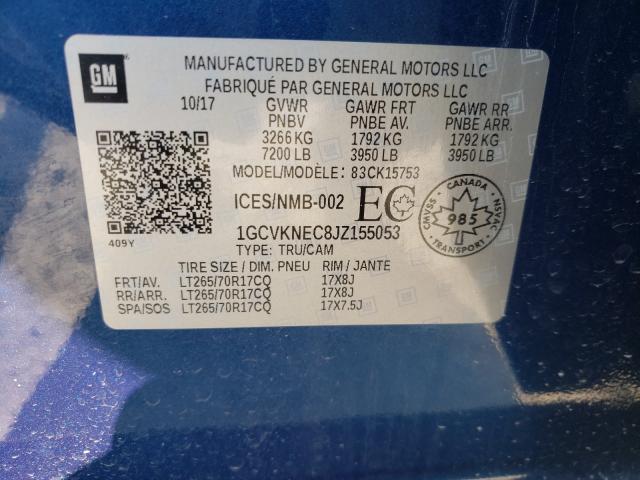 Photo 10 from auction – 2018 CHEVROLET SILVERADO with VIN 1GCVKNEC8JZ155053