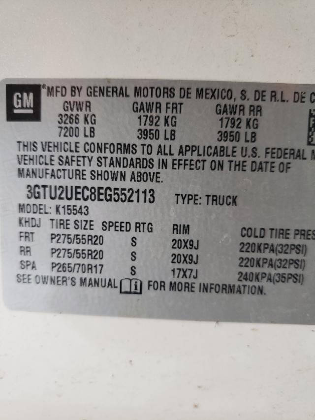 Photo 10 from auction – 2014 GMC SIERRA K15 with VIN 3GTU2UEC8EG552113