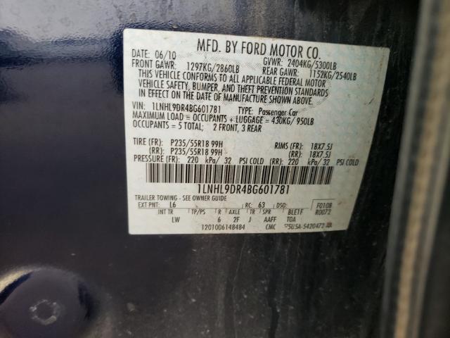 Photo 10 from auction – 2011 LINCOLN MKS with VIN 1LNHL9DR4BG601781