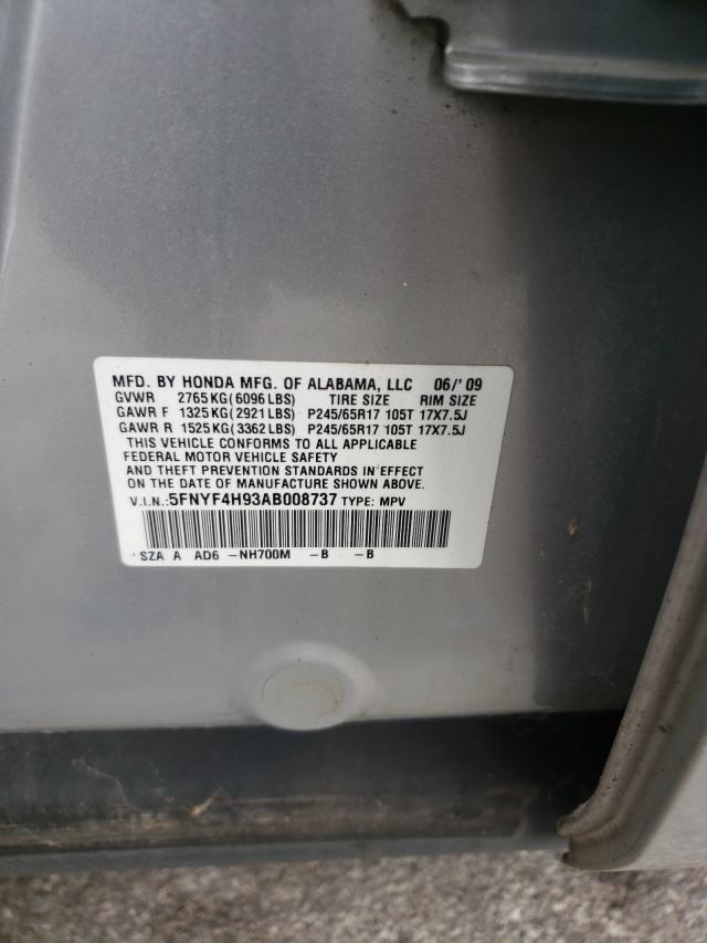 Photo 10 from auction – 2010 HONDA PILOT TOUR with VIN 5FNYF4H93AB008737