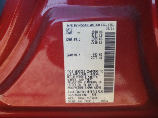 Photo 10 from auction – 2015 NISSAN ALTIMA 2.5 with VIN 1N4AL3AP1FC493158