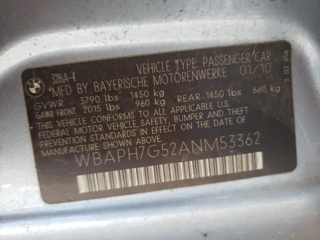 Photo 10 from auction – 2010 BMW 328 I with VIN WBAPH7G52ANM53362