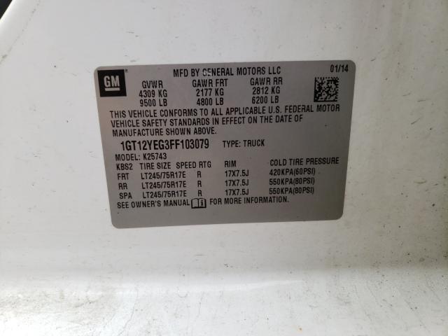 Photo 10 from auction – 2015 GMC SIERRA K25 with VIN 1GT12YEG3FF103079