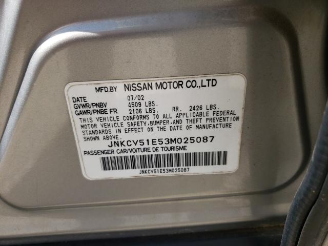 Photo 10 from auction – 2003 INFINITI G35 with VIN JNKCV51E53M025087